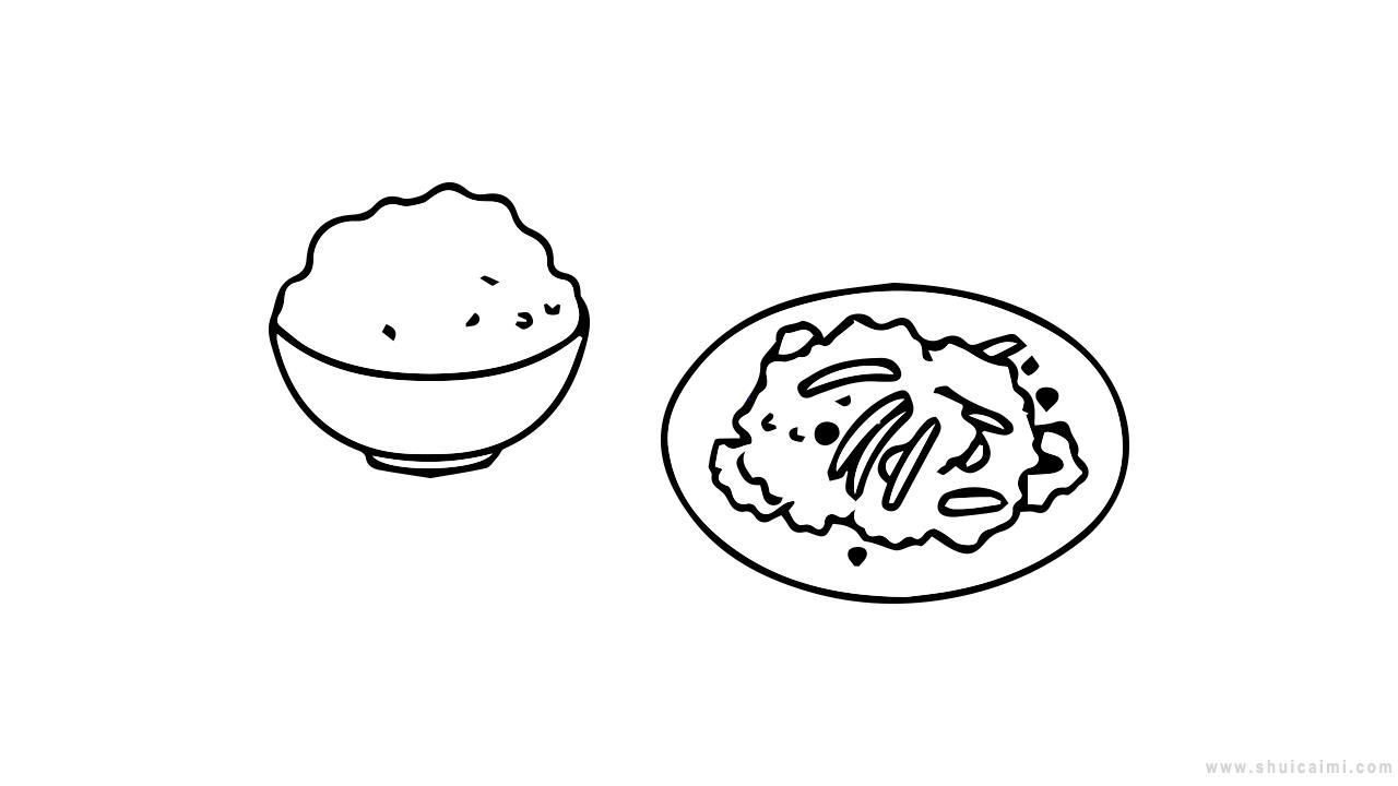 饭菜简笔画怎么画 饭菜简笔画好看
