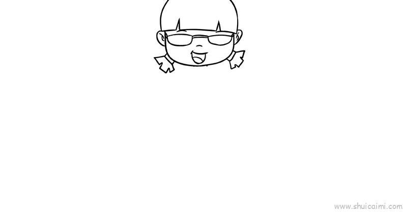 盲人儿童画怎么画 盲人简笔画图片