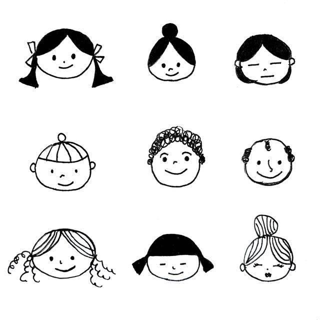 小女孩头像简笔画 小女孩头像简笔画图片大全可爱
