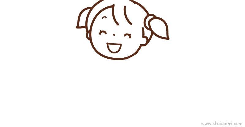 小女孩儿童画怎么画 小女孩简笔画简单