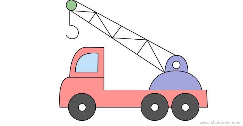 吊车儿童画怎么画 吊车简笔画简单又好看