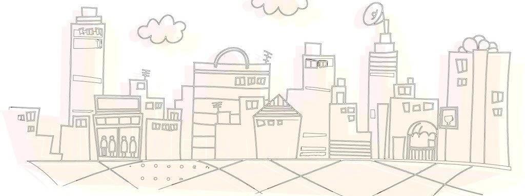 城市简笔画 城市简笔画彩色