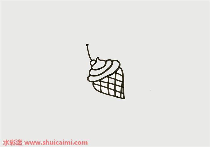冰淇淋怎么画 可爱冰淇淋简笔画步骤