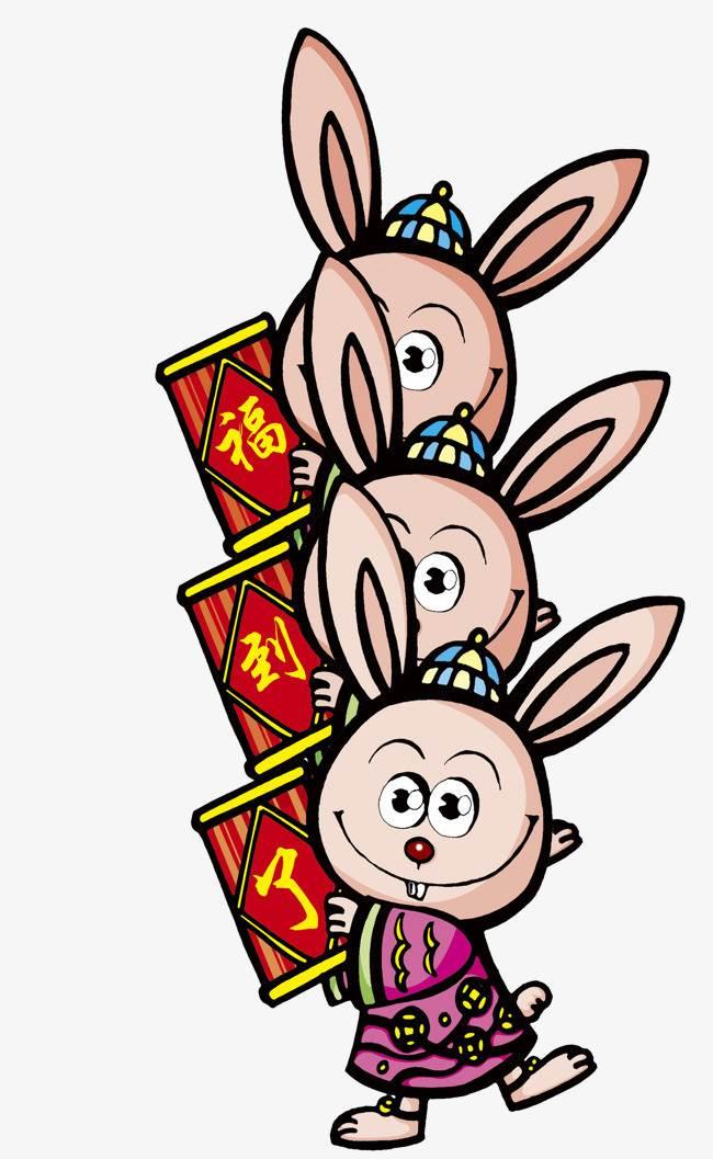 2023兔子拜年简笔画图片 小兔子拜年简笔画