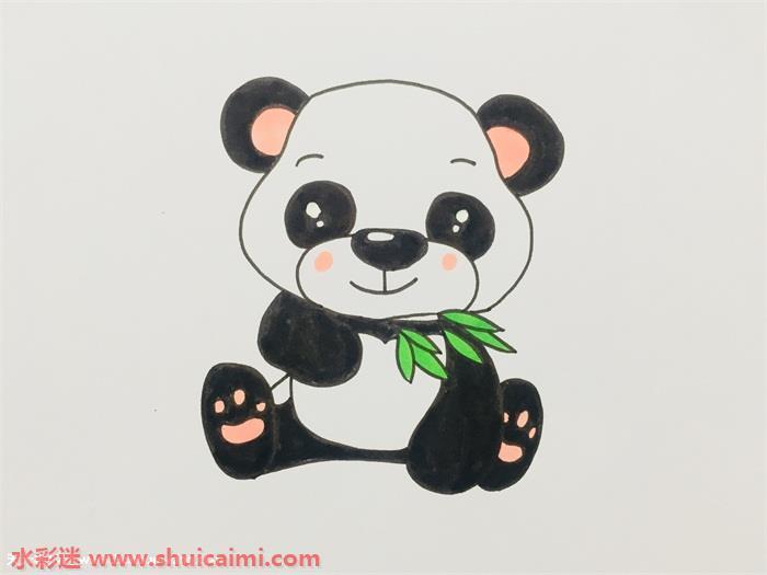 熊猫吃竹子怎么画 熊猫吃竹子简笔画简单好看带颜色