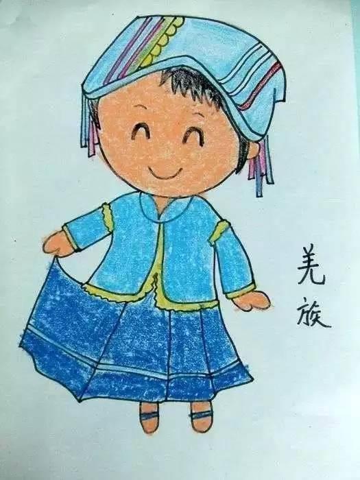 民族服饰简笔画 民族服饰简笔画彩色