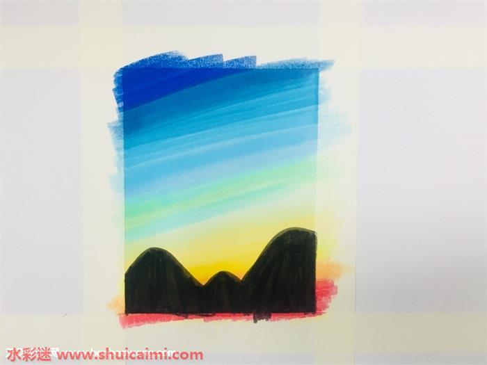 用马克笔画星空12色怎么画 星空12色风景简笔画简单彩色