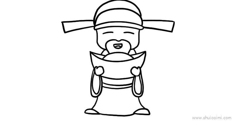 财神儿童画怎么画 财神简笔画图片大全