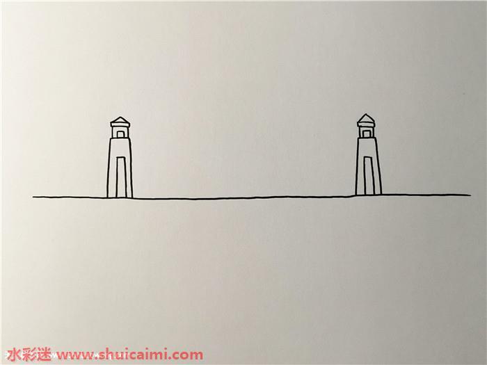 武汉长江大桥怎么画 武汉长江大桥简笔画图片带颜色
