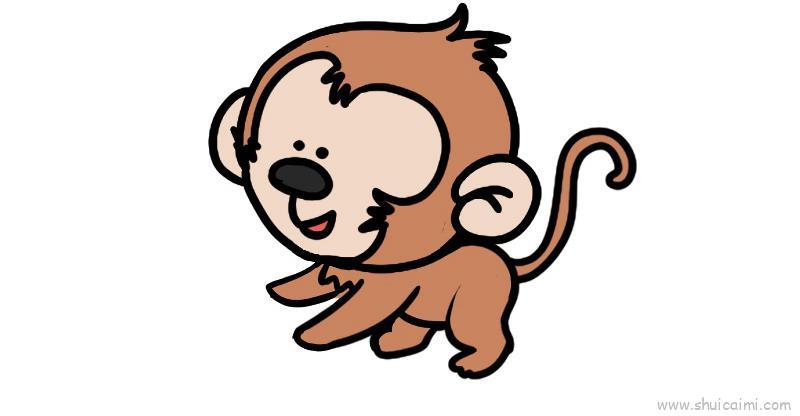画一只猴子儿童画怎么画 画一只猴子简笔画图片大全