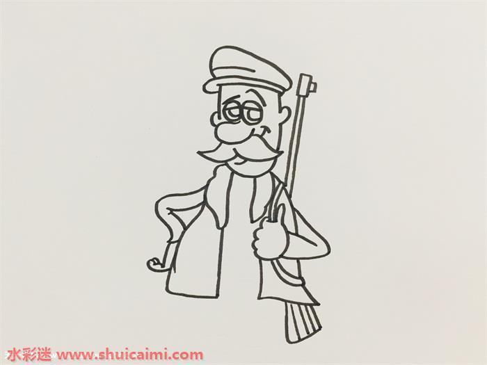 猎人怎么画 猎人简笔画画法