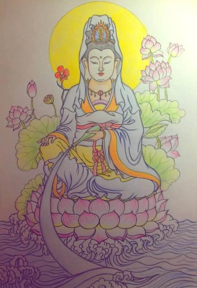 观音菩萨简笔画带颜色 观音菩萨简笔画带颜色怎么画