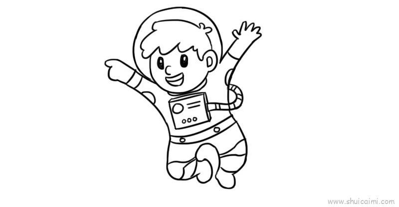 太空人儿童画怎么画 太空人简笔画画法