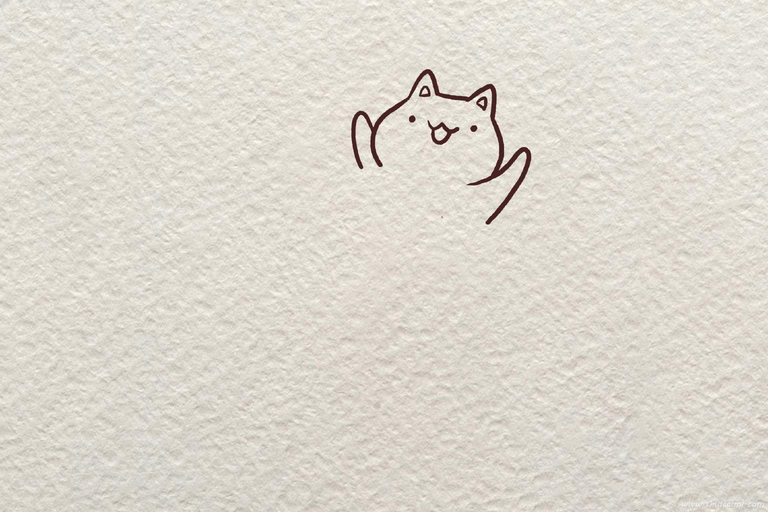 吃蛋糕开心小猫怎么画 吃蛋糕开心小猫简笔画画法