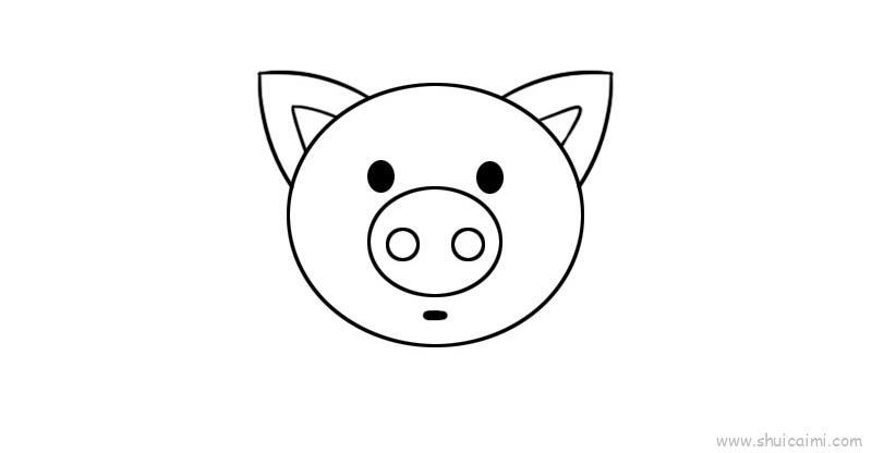 猪头儿童画怎么画 猪头简笔画画法