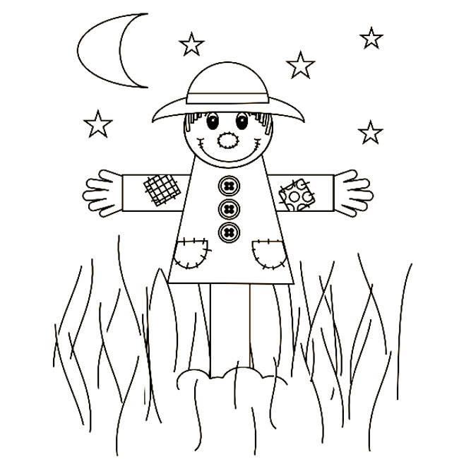 稻草人简笔画 稻草人简笔画彩色