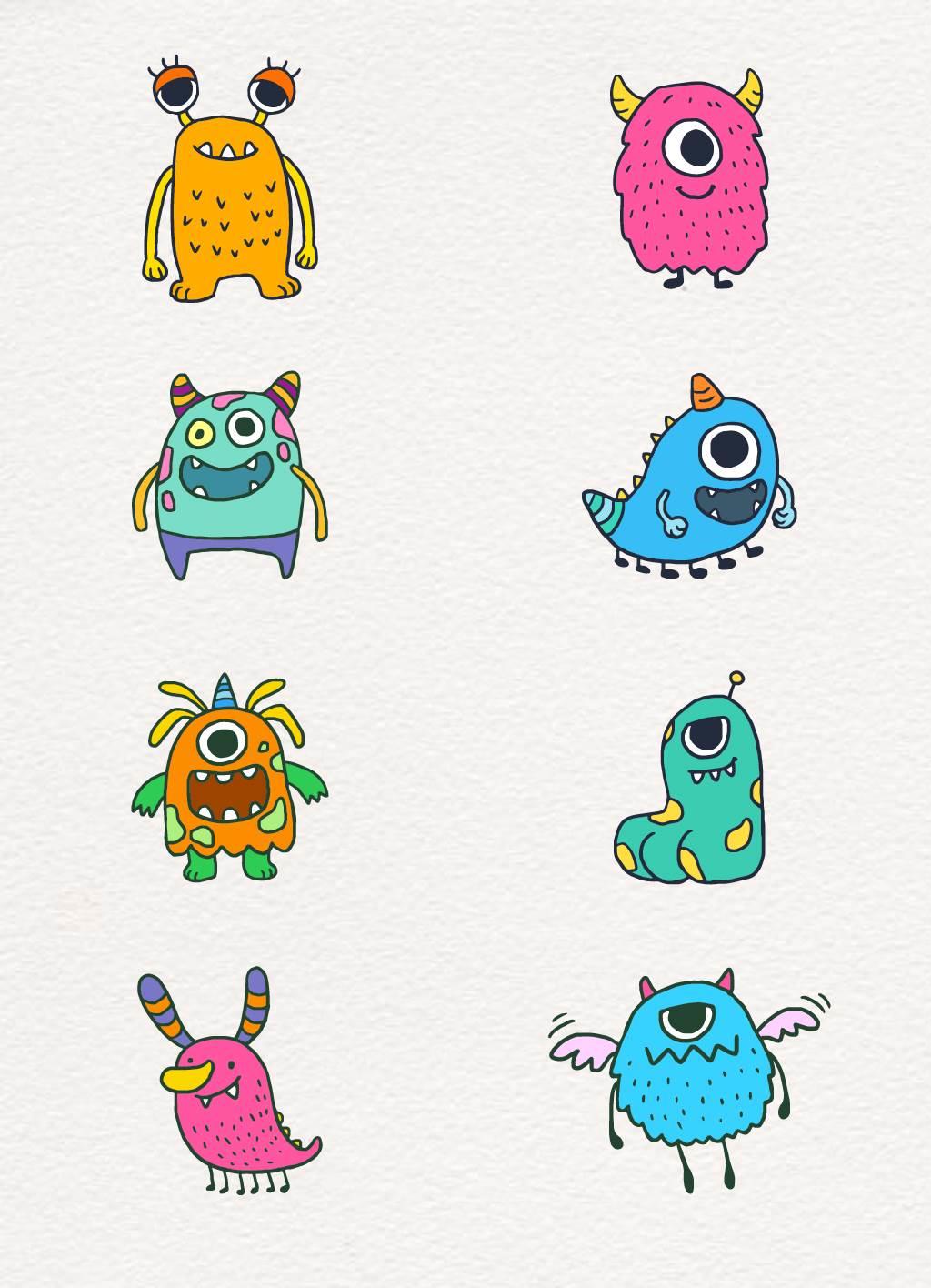 小怪兽简笔画 小怪兽简笔画图片