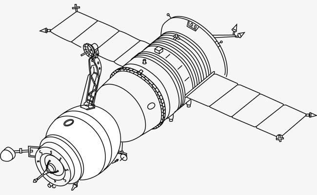 卫星简笔画 卫星简笔画彩色