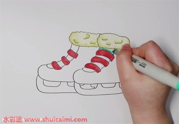 溜冰鞋怎么画 溜冰鞋简笔画图片带颜色
