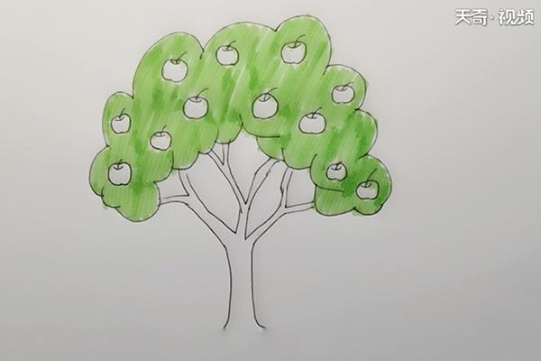 苹果树简笔画怎么画 苹果树简笔画简单又好看