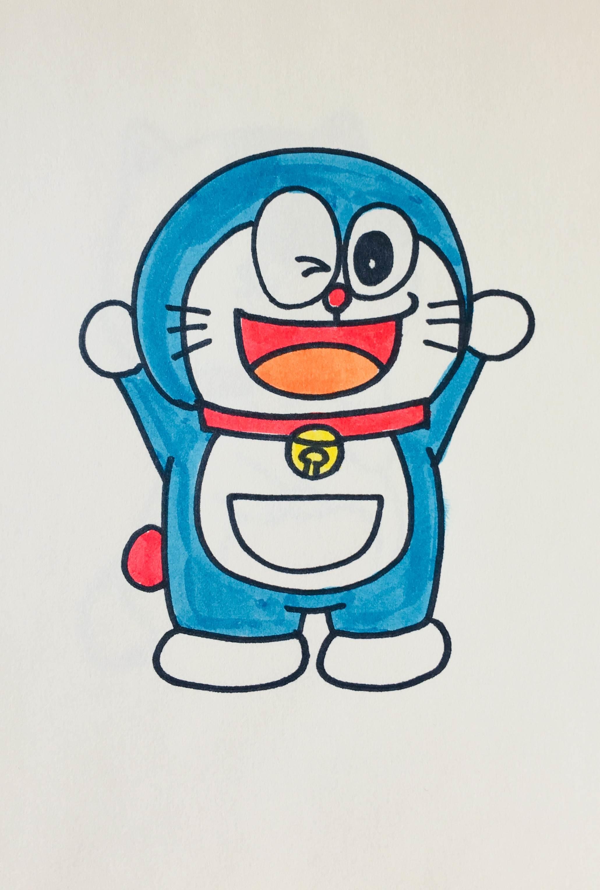 哆啦a梦简笔画带颜色 哆啦a梦简笔画图片