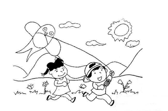 风来了简笔画 风来了简笔画一等奖
