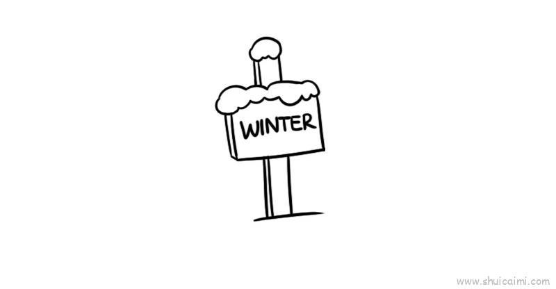 冬天景色主题画儿童画怎么画 冬天景色主题画简笔画步骤