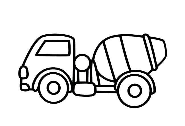 搅拌车简笔画图片大全 搅拌车简笔画图片大全幼儿