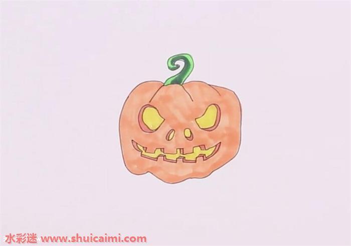 南瓜灯怎么画 南瓜灯简笔画图片大全带颜色
