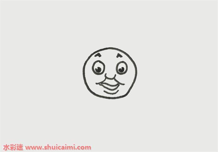 托马斯怎么画简单又漂亮 火车托马斯彩色简笔画步骤