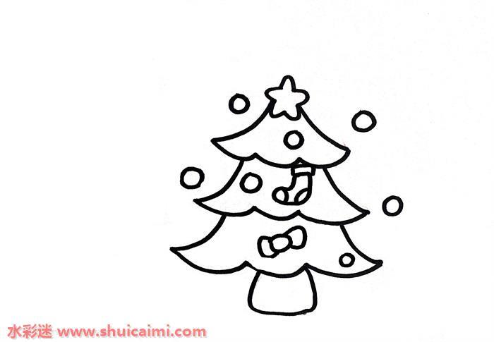 圣诞树怎么画 圣诞树简笔画步骤图