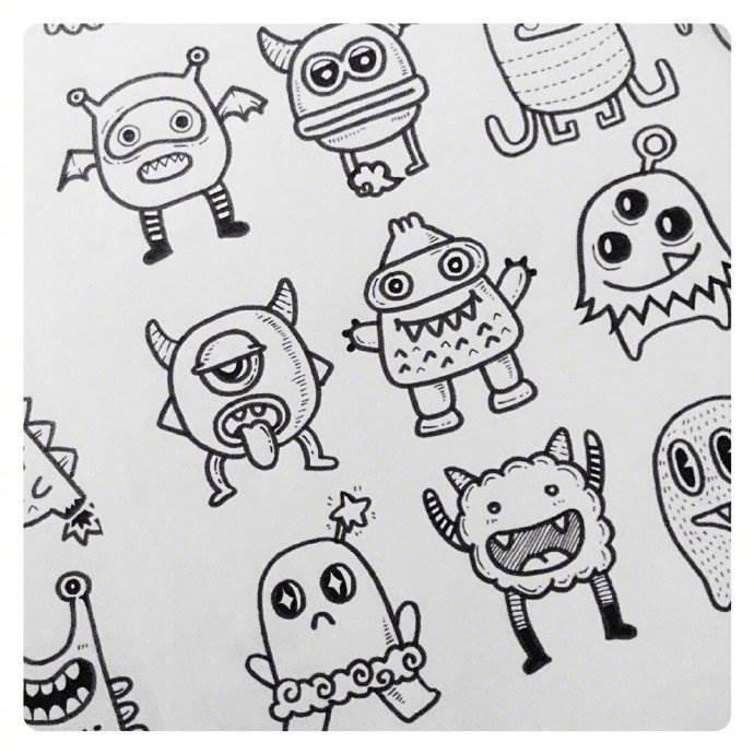 小怪兽简笔画 小怪兽简笔画图片