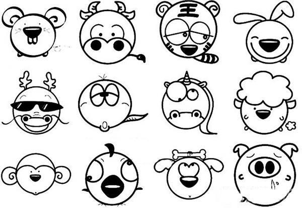 十二生肖简笔画 十二生肖简笔画可爱