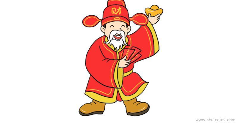 财神爷儿童画怎么画 财神爷简笔画简单