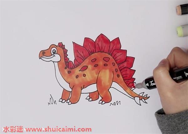 剑龙怎么画 剑龙简笔画漂亮卡通