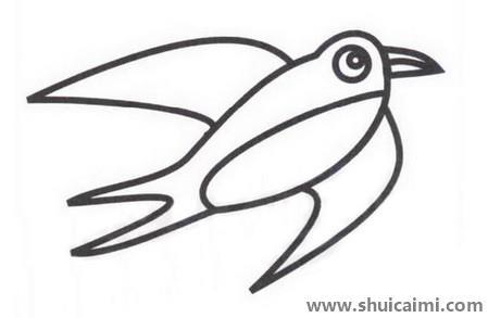 小燕子简笔画步骤教程