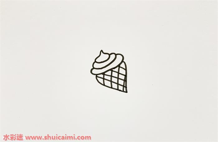 冰淇淋怎么画 可爱冰淇淋简笔画步骤
