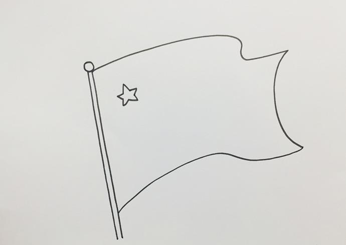 中国国旗怎么画的简笔画步骤