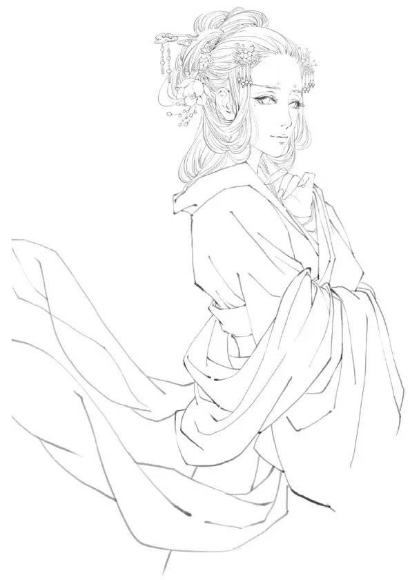 古风人物漫画绘画简画入门教程