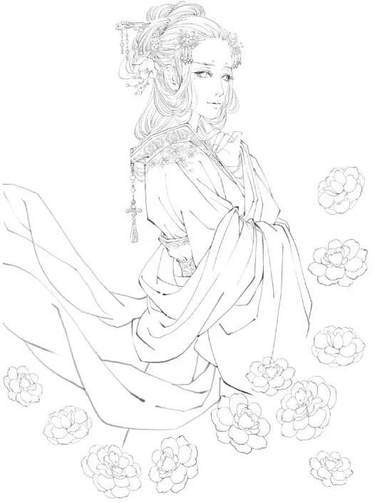 古风人物漫画绘画简画入门教程