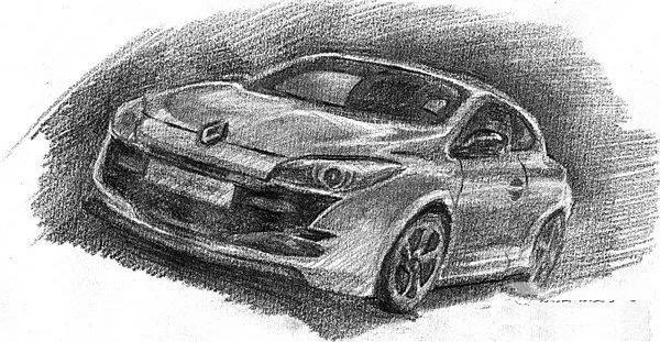 汽车素描绘画教程 轿车的绘画步骤