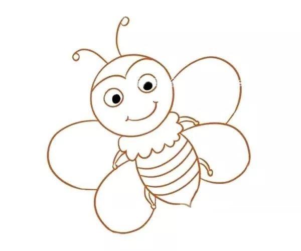 怎么三步画蜜蜂简笔画