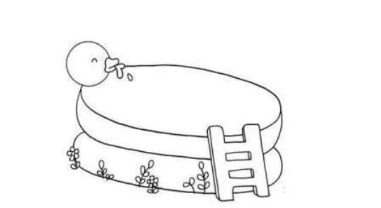 绘画教程|夏天游泳的简笔画怎么画好看