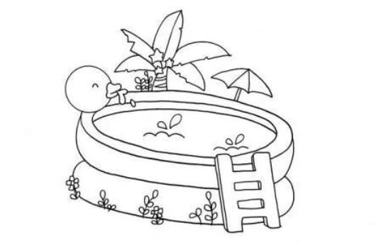 绘画教程|夏天游泳的简笔画怎么画好看