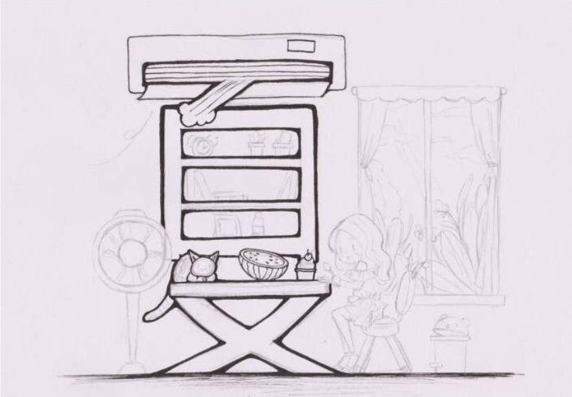 如何画空调简笔画简单又漂亮