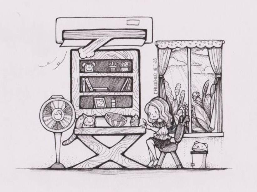 如何画空调简笔画简单又漂亮