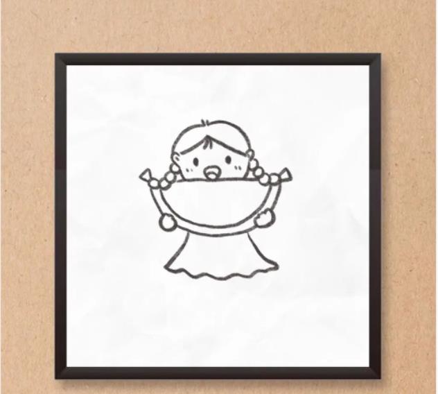 小朋友摘西瓜简笔画怎么画简单又漂亮