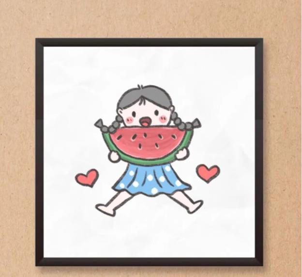 小朋友摘西瓜简笔画怎么画简单又漂亮