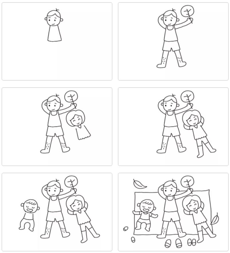 夏天流汗简笔画简单又漂亮
