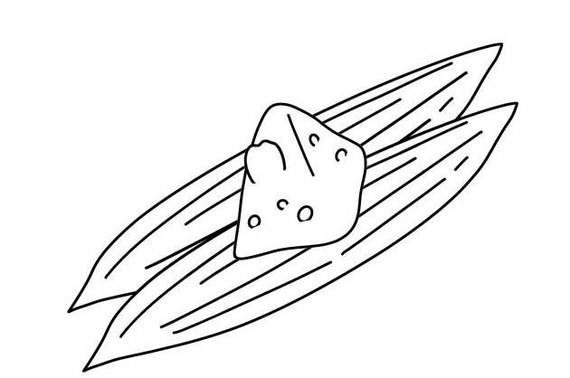 2023粽子剥开皮怎么画 粽子剥开的简笔画